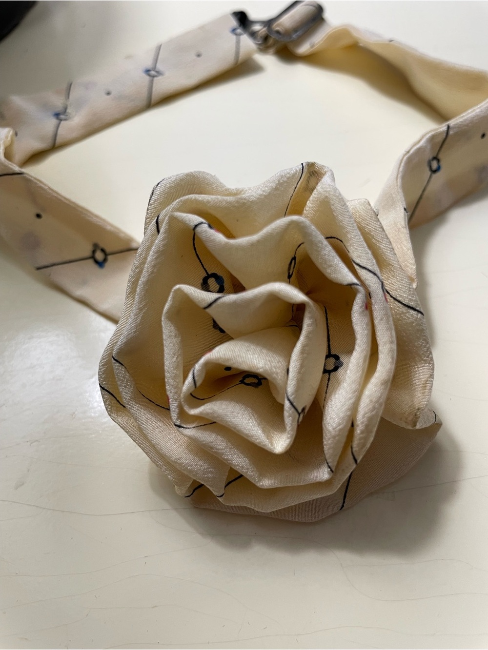 Vintage Hastings & Smith Cream Floral Rosette Scarf Wrap - Women's Accessories